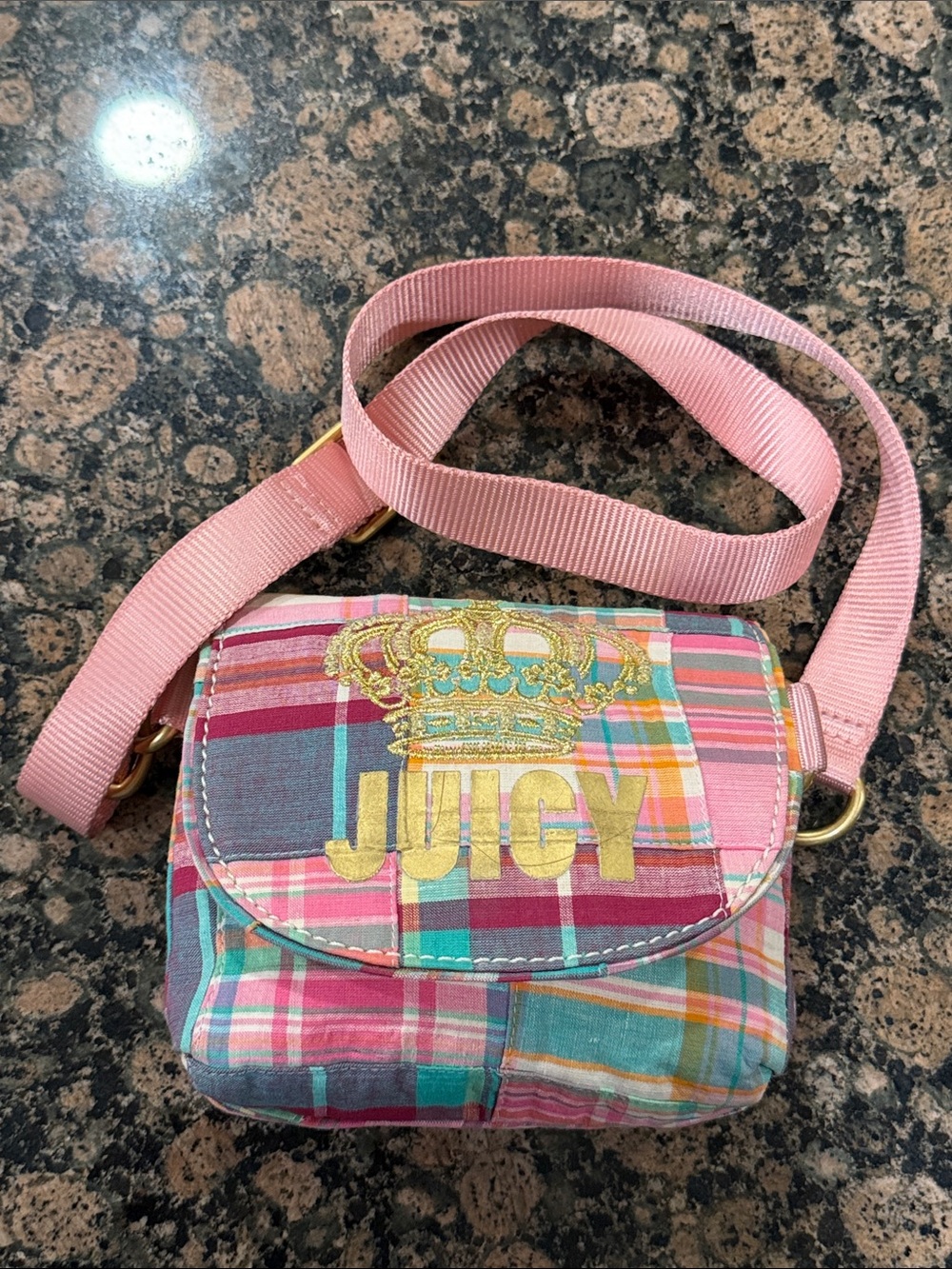 Juicy Couture RARE Y2K Madras plaid crossbody